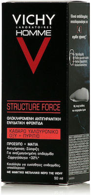 Vichy Homme Structure Force 24ωρη Ενυδατική & Αντιγηραντική Ανδρική Κρέμα Προσώπου με Υαλουρονικό Οξύ 50ml