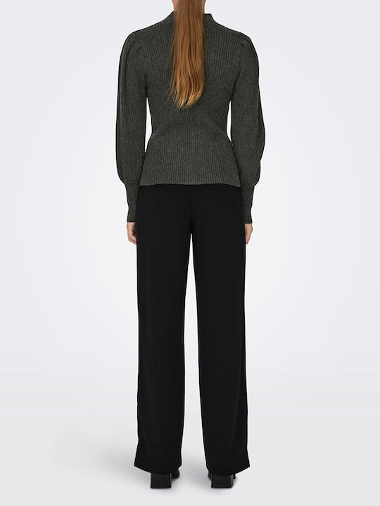 Only Damen Langarm Pullover Dark Grey Melange