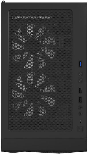 Montech X3 Mesh Геймърско бюро Midi Tower Компютърна кутия със страничен прозорец и RGB осветление Черен