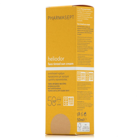 Pharmasept Heliodor Αντηλιακή Κρέμα Προσώπου SPF50 με Χρώμα 50ml