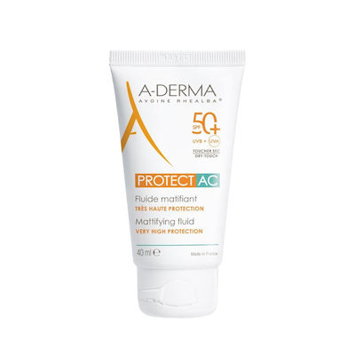 A-Derma Mattifying Fluid Protect AC Sonnenschutz Creme Für das Gesicht SPF50 40ml