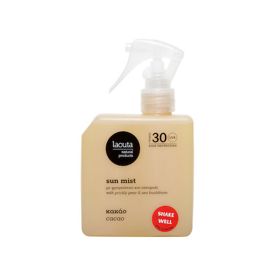 Laouta Natural Products Κακάο Αντηλιακό Mist Σώματος SPF30 200ml