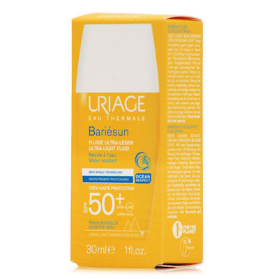 Uriage Bariesun Ultra Light Fluid Αδιάβροχη Αντηλιακή Κρέμα Προσώπου SPF50 30ml