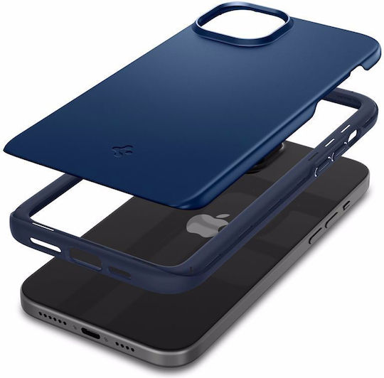 Spigen Thin Fit Back Cover Plastic / Silicone 0.6mm Navy Blue (iPhone 15)