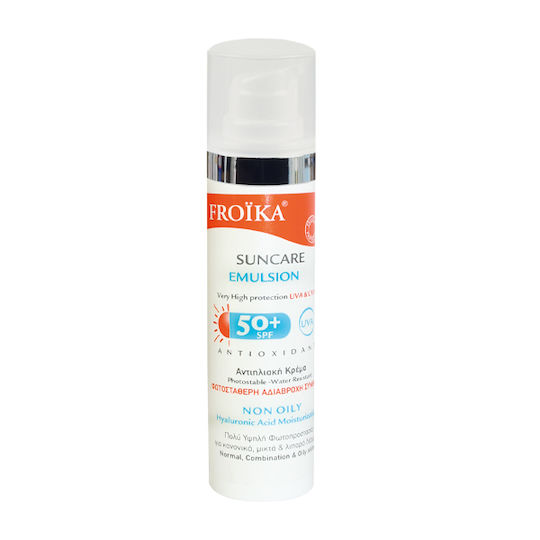 Froika Emulsion Αδιάβροχη Αντηλιακή Κρέμα Προσώπου SPF50 40ml