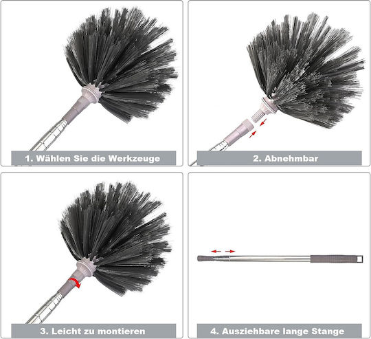 Herboom Dusting Device with Microfibers with Handle and Spare Parts 9 Pieces 250cm