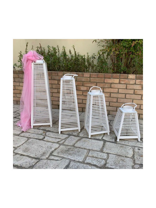 Palma Emporio Tabletop Wooden Lantern White 30cm