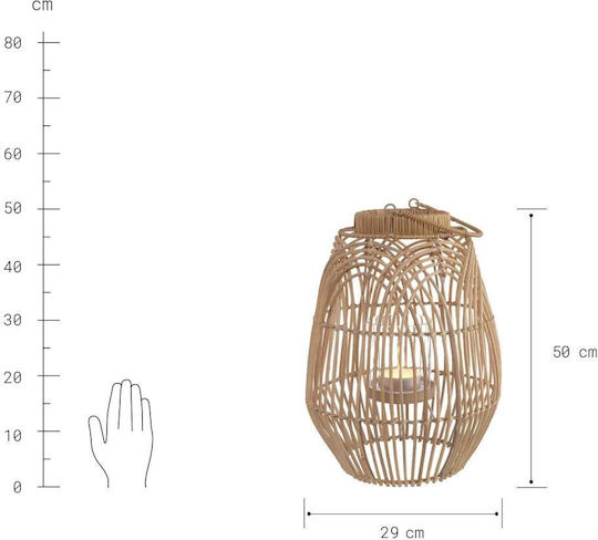 Butlers Φαναράκι Rattan Καφέ 29x29x29εκ.