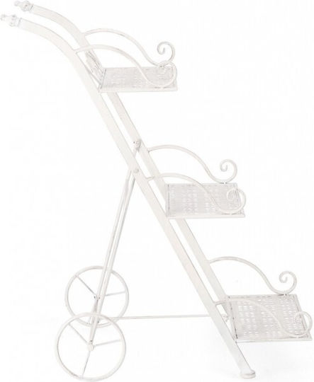 Bizzotto Plant Stand Metal White 54cmx34cmx78cmcm.