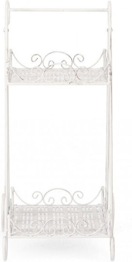 Bizzotto Plant Stand Metal White 41cmx34cmx78cmcm.