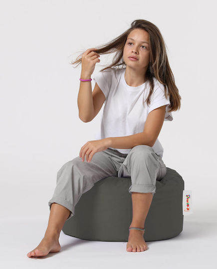 Bean Bag Chair Stool Waterproof Round Grey 55x55x30cm