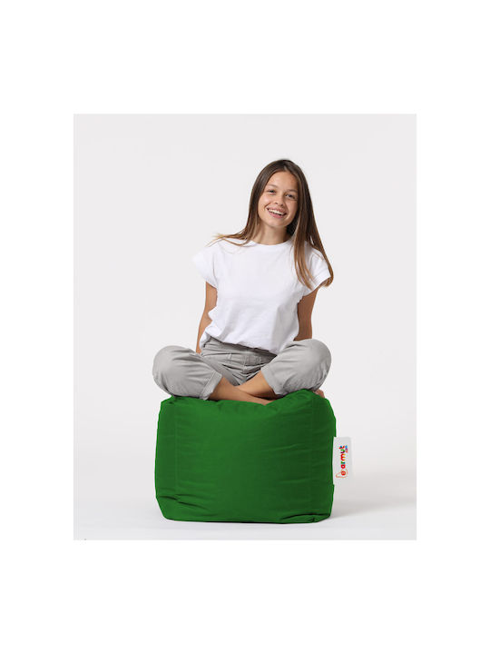 Waterproof Bean Bag Stool Poof Square Green 45x45x45cm