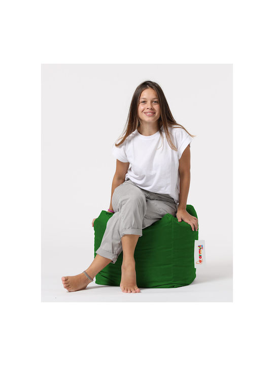 Waterproof Bean Bag Stool Poof Square Green 45x45x45cm
