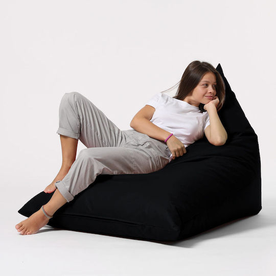 Fotolii Puf Bolster Impermeabil Pyramid Negru 145x90x35cm