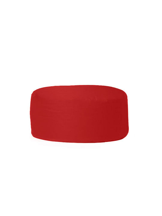 Waterproof Bean Bag Stool Poof Round Red 55x55x30cm