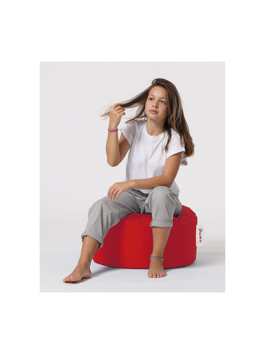 Waterproof Bean Bag Stool Poof Round Red 55x55x30cm