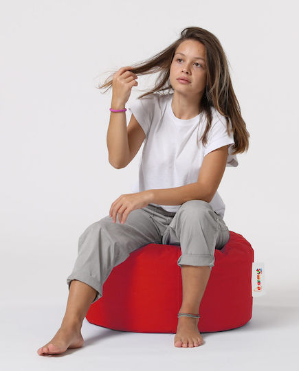 Waterproof Bean Bag Stool Poof Round Red 55x55x30cm