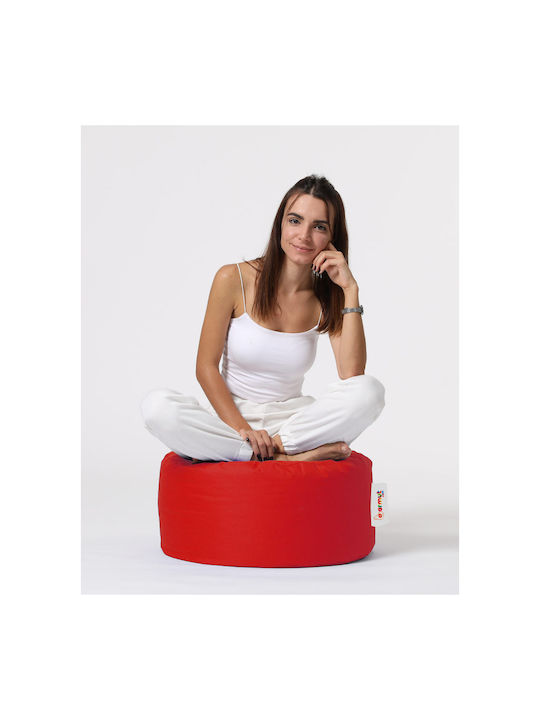 Waterproof Bean Bag Stool Poof Round Red 55x55x30cm