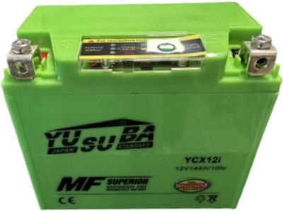 Yusuba Μπαταρία Μοτοσυκλέτας YTX12-BS με Χωρητικότητα 14Ah