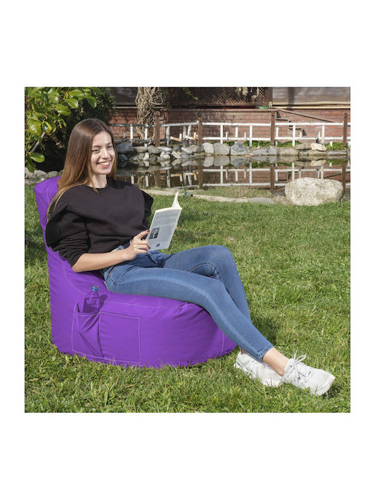 Waterproof Bean Bag Chair Poof Eva Purple 70x70x80cm