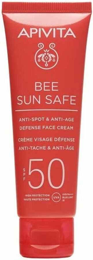Apivita Bee Sun Safe Dry Touch Invisible Face Fluid Sunscreen SPF50 50 ml +  After Sun Cool & Smooth Face & Body Gel-Cream 100 ml - Sunscreen and after  sun travel size set - Vita4you