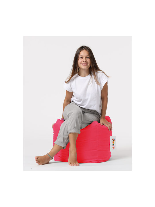 Waterproof Bean Bag Stool Poof Square Pink 45x45x45cm