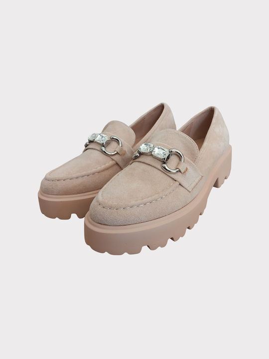 Mimsoga Women's Loafers in Beige Color