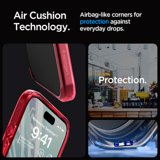Spigen Ultra Hybrid Задна корица Пластмаса 2мм Наситено червено (iPhone 15 Pro)