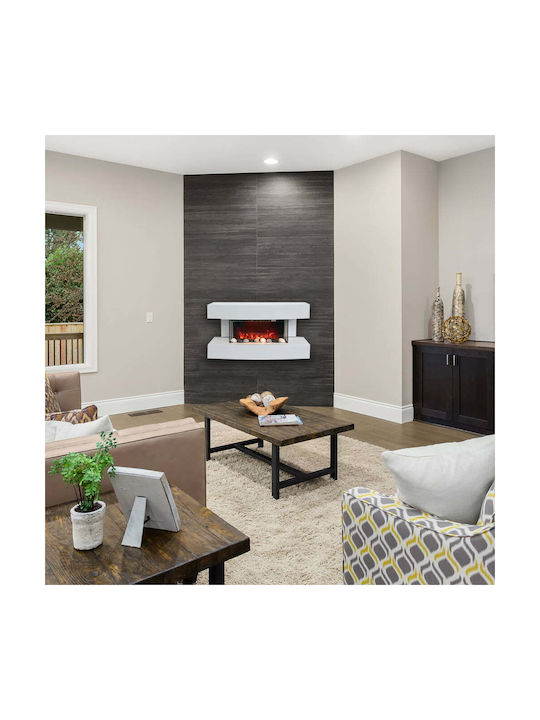 Electric Sun Paula Wall Mounted Electric Fireplace 10W 81x41cm White
