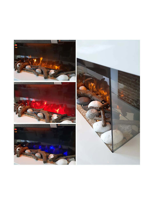 Electric Sun Paula Wall Mounted Electric Fireplace 10W 81x41cm White