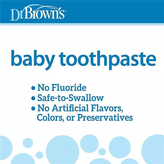 Dr. Brown's Baby Toothpaste for 0m+ with Strawberry Flavor Fluoride-Free 40gr