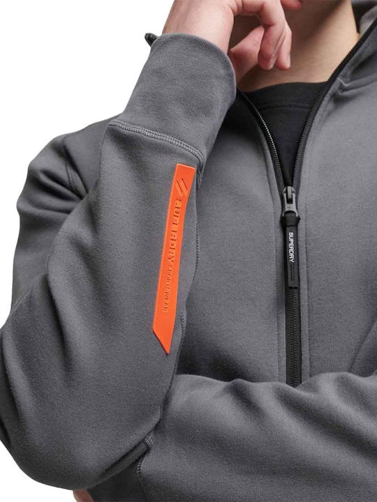 Superdry Ανδρική Φούτερ Ζακέτα Γκρι