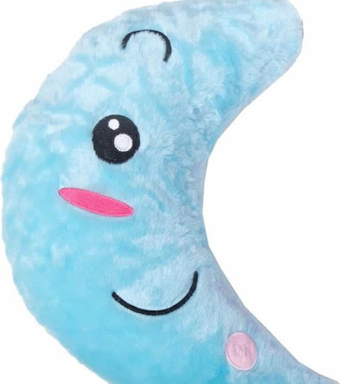 Viopros Crib Decorative Pillow Moon Light Blue 35x15cm