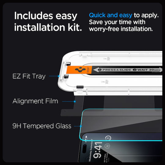Spigen Glas.tR EZ Fit Tempered Glass (iPhone 15 Pro Max)