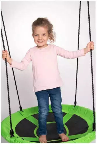 Vedes Nest Hanging Fabric Swing 90x90x90cm for 3+ Years Green