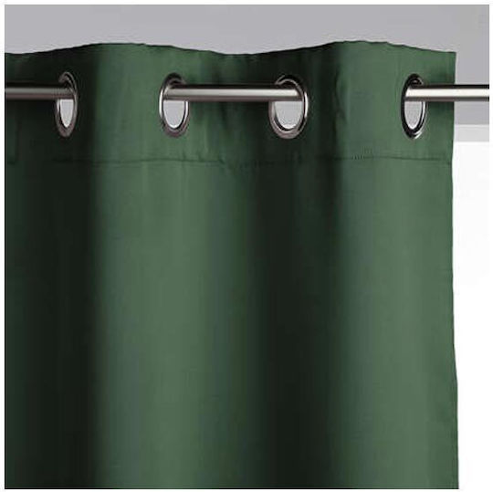Atmosphera Blackout Green Curtain with Grommets 140x260cm
