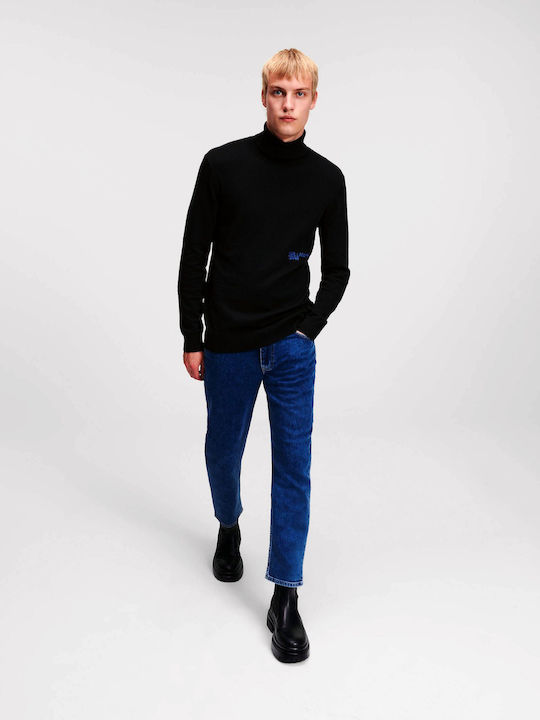 Karl Lagerfeld Men's Long Sleeve Sweater Turtleneck Black