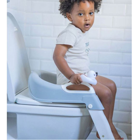 Minene Pink Toddler Toilet Seat with Footrest Handles and Removable Cushion