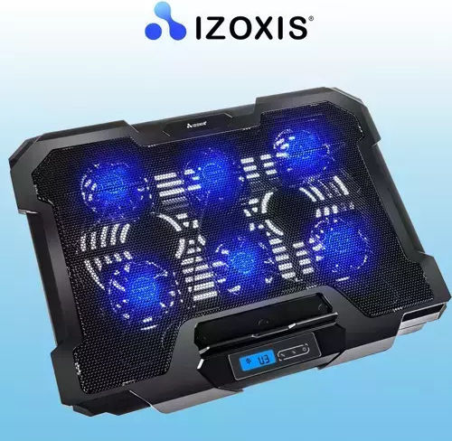 Izoxis Pad De Răcire Pentru Laptop Până La 17" Cu 6 Ventilatoare Și Iluminare Albastră 19522