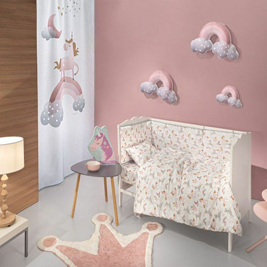 Guy Laroche Rainbow Set Baby Bettlaken Für Krippe Baumwolle Bunt 115x170cm 3Stück