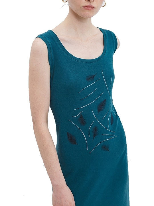 Sommer Midi Damenkleid Grün
