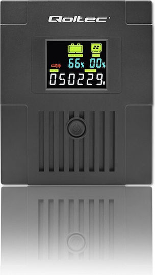 Qoltec FR UPS Line-Interactive 1500VA 900W με 4 Πρίζες