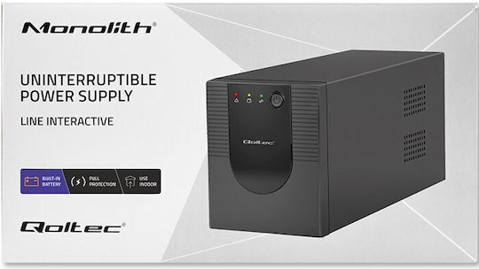 Qoltec FR UPS Line-Interactive 1500VA 900W με 4 Πρίζες
