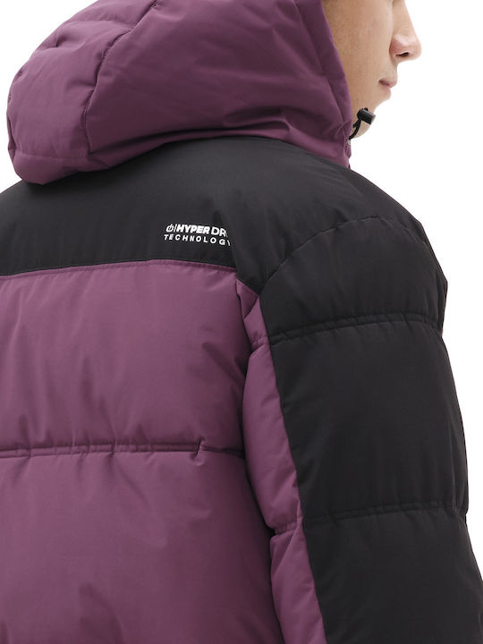 Winter Jacket Puffer Waterproof and Windproof Mauve/Black