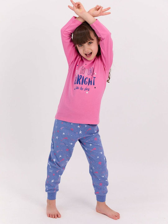 Roly Poly Kinder Schlafanzug Winterlich Baumwoll Rosa