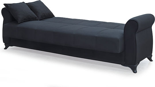 Lena Dreisitzer Sofa Bett Schwarz 210x80x75cm
