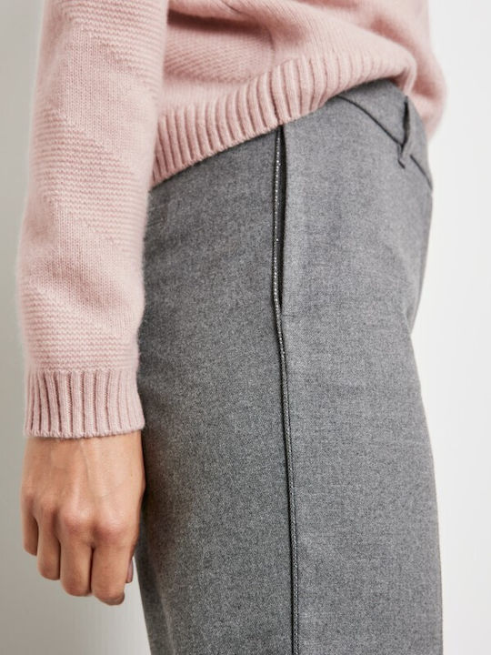 Damen Stoff Capri Hose Gray