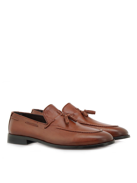 Lorenzo Russo Men's Leather Loafers Tabac Brown