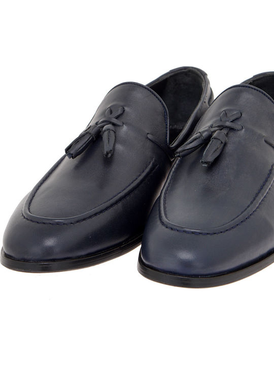 Leder Herren Mokassins in Blau Farbe