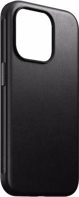 Nomad Modern Umschlag Rückseite Leder Schwarz (iPhone 15 Pro)